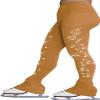 ChloeNoel Footless Ice Skating Tights 8896 2Swirls (New Tan, Size AL/AXL) view 1