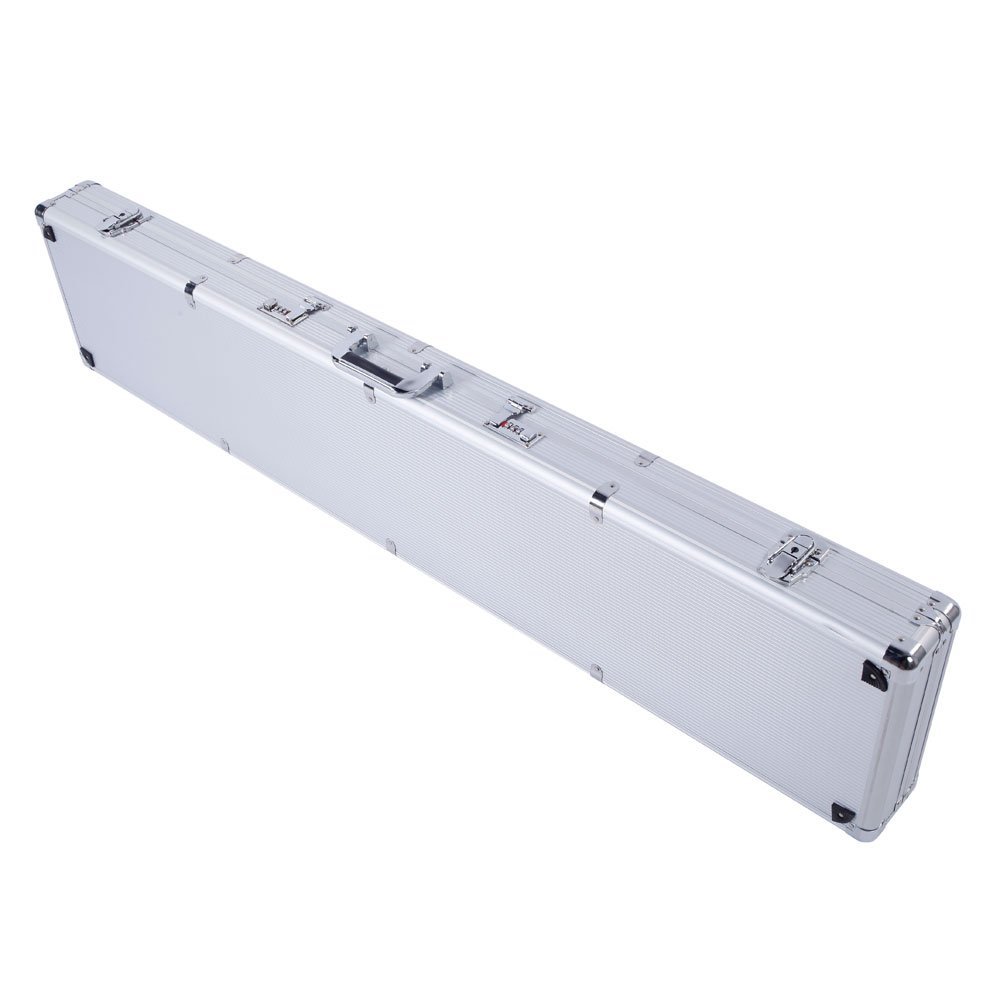 USAStock 135x28x10cm Aluminum New Framed Locking Gun Pistol Handgun Lock Box Hard Storage Carry Case Silver