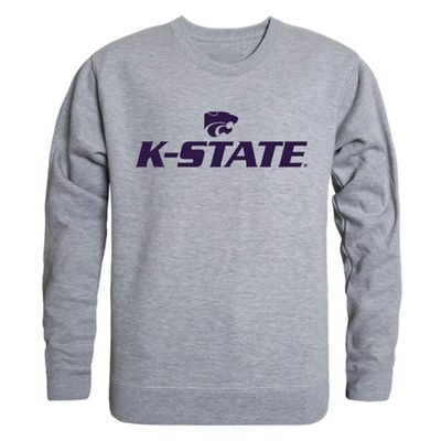 W Republic KSU Kansas State University Wildcats College Crewneck Tee T-Shirt - Heather Grey, Large