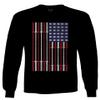 0141. Gym Workout Fitness Bars America Patriotic Flags Training Graphic Men's Long Sleeve t Shirt (Black, X-Large) view 1