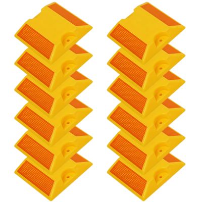 Comboss Road Reflectors 12 Pack 4 by 4 inch Street Pavement and Asphalt Stud Markers | Great for Speed Bumps Sidewalks Pedestrian Crossings Freeways and Driveways (Yellow)