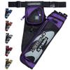 Legend XT320 Archery Quivers - Left Handed Nylon Hip Quivers with 3 Arrow Tube Cases for Target Shooting - Adjustable Waist Belt, T-Slot, Compartments for Accessories, Tools, Release Tab - Purple view 1