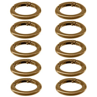West Coast Paracord Alloy Spring Clip Carabiner (3/4 Inch, 10 Pack, Bronze)- Gate O-Ring Round Snap Clip Organizing Accessory