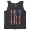 0141. Gym Workout Fitness Bars America Patriotic Flags Training Graphic Men's Tank Top (Charcoal, Small) view 1