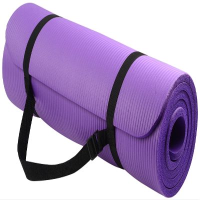Yoga Mat with Bag and Strap Premium Slip-resistant Exercise Mat, 10mm thick, 72 x 24 inches, Perfect for Yoga, Pilates, Stretching, Floor exercise and Toning workouts (Purple)