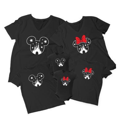 Natural Underwear Family Trip #1 Ears with Stars V Neck T Shirts Magic Kingdom Family Matching Tees Men Women Youth Black T-Shirts Kids Boys 3T