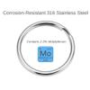 Auspichoice Marine Grade 316 Stainless Steel Key Ring Key Chain Heavy Duty Keychain Split Ring Connector for Scuba Gear BCD Attachment (20mmx5+30mmx5) view 4