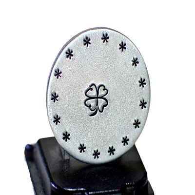 Lucky golf marker with clover leaf handmade and ready to personalize