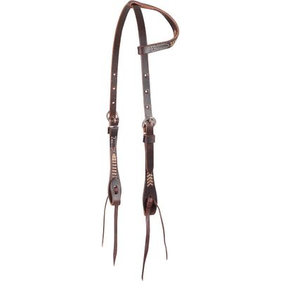 Martin Saddlery Rawhide Laced Chocolate Single Ear Headstall Chocolate