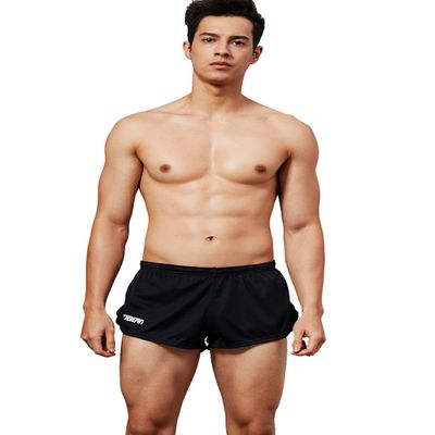 SEOBEAN Mens Sports Running Training Sprint Shorts (L(31-33"), 20603 Black)