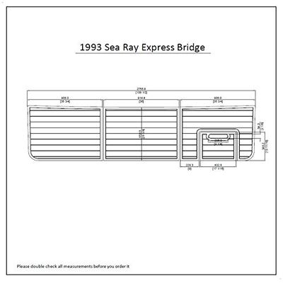 1993 Sea Ray Express Bridge Swim Platform Pad 1/4" 6mm Boat EVA Teak Decking (Light Brown with Black Lines)