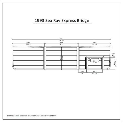 1993 Sea Ray Express Bridge Swim Platform Pad 1/4" 6mm Boat EVA Teak Decking (Light Brown with Black Lines)