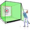 Gagalileo Golf Driving Cage Net: Heavy Duty 1 in Steel Frame - Noise Reduction Target for Backyard Garage Indoor Simulator - 7x7x7 FT High Density Hitting Swing Practice with Bottom view 1