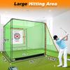 Gagalileo Golf Driving Cage Net: Heavy Duty 1 in Steel Frame - Noise Reduction Target for Backyard Garage Indoor Simulator - 7x7x7 FT High Density Hitting Swing Practice with Bottom view 2