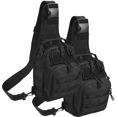 Novemkada Tactical Shoulder Bag,1000D Outdoor Military Molle Sling Backpack Sport Chest Pack Daypack Bags for Camping, Hiking, Trekking, Rover Sling (Black and Black)