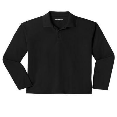 SPORT-TEK Unisex PosiCharge RacerMesh Long Sleeve Polo Black