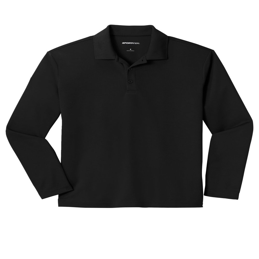 SPORT-TEK Unisex PosiCharge RacerMesh Long Sleeve Polo Black