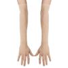 YEAHDOR Women's Ultra-thin Sheer Mesh Golves Transparent Full Finger Opera Evening Party Mittens Elbow Length Nude One Size view 3