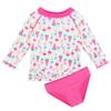 Toddler/Baby Girls Rash Guard Swimsuit Long Sleeve 2 Piece Swim Bottoms Set UPF 50+ 2-3T view 1
