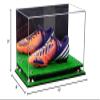 Better Display Cases Acrylic Large Shoe Display Case for Basketball Shoe Soccer Cleat Football Cleat with Mirror, Silver Risers and Turf Base (A013-SR) view 3