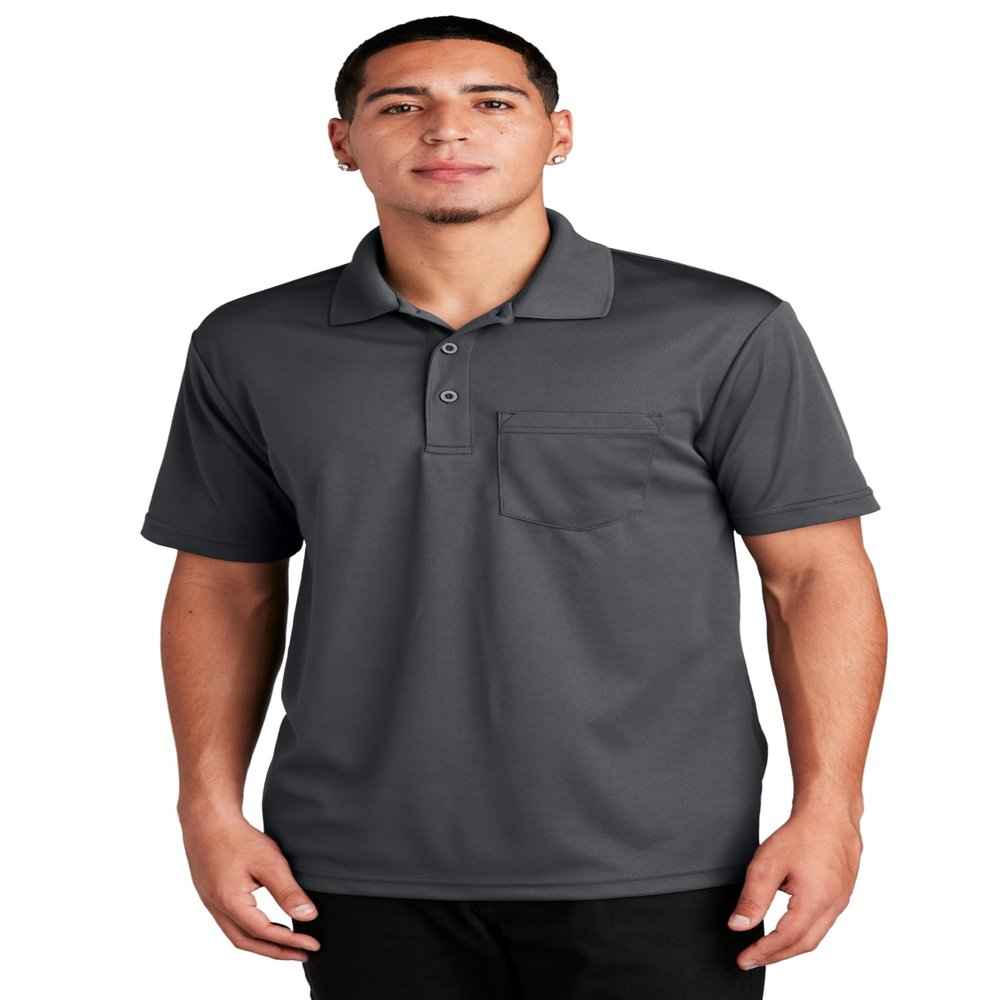 SPORT-TEK Unisex PosiCharge RacerMesh Pocket Polo Graphite