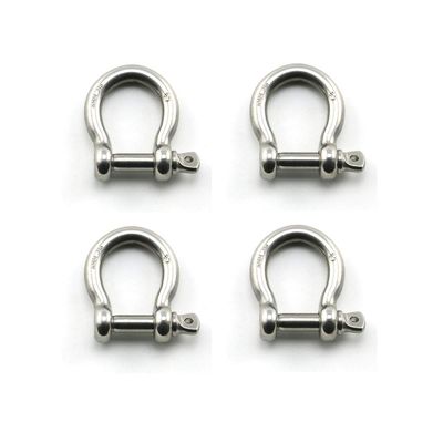 Heyous 4pcs 1/4 Inch 6mm Screw Pin Anchor Shackle Stainless Steel Heavy Duty Bow Shape Load Clamp for Chains Wirerope Lifting Paracord Outdoor Camping Survival Rope Bracelets