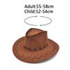 Unisex Children Suede Fabric Western Cowboy Hat Travel Cap Sun Hat With Strap For Boys Girls Brown view 4