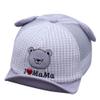 Unisex Children Cotton Mesh Baseball Cap Sun Cap Adjustable Sports Hat Bear Embroidery Dome Cap With Ears For Boys Girls Grey view 1
