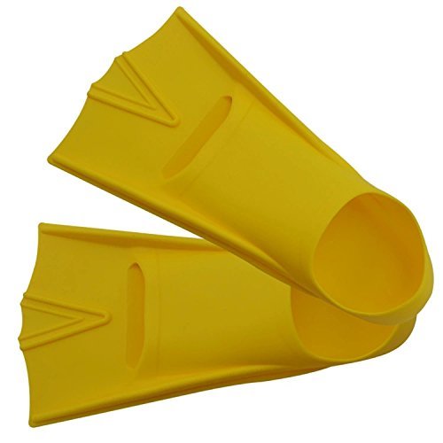 MIFXIN Snorkel Swim Fins Flippers for Men Women Kids Adults Snorkeling Swimming Diving Training Short Blade Fins Flippers (Yellow, XXL)