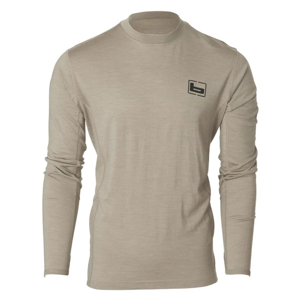 Banded "Base Wool Crew Top L/S-180 gram, Color: Lt. Chocolate, Size: L (B1030017-OT-L)