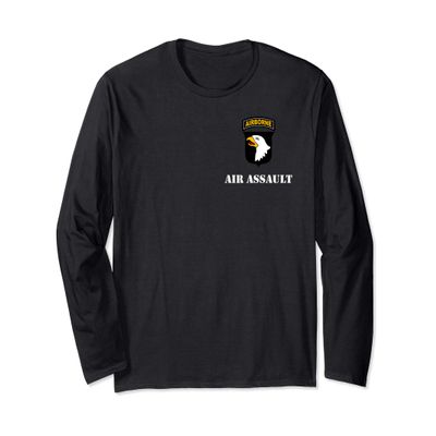 101st Airborne Shirt - White "Air Assault" - Long Sleeve