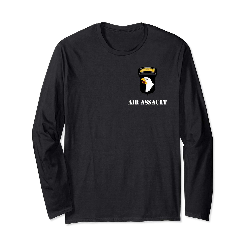 101st Airborne Shirt - White "Air Assault" - Long Sleeve