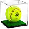 Better Display Cases Clear Acrylic Softball Display Case with Turf Base (A081-CTB) view 1