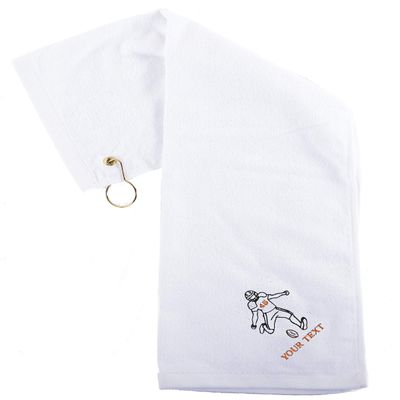 Mato & Hash Custom Embroidered Football Towels, Wholesale Football Cooling Towels - Kicker - 10PK White CE6900Football S6