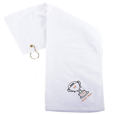 Mato & Hash Custom Embroidered Football Towels, Wholesale Football Cooling Towels - Trophy - 10PK White CE6900Football S4