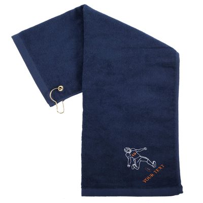 Mato & Hash Custom Embroidered Football Towels, Wholesale Football Cooling Towels - Kicker - 10PK Navy CE6900Football S6