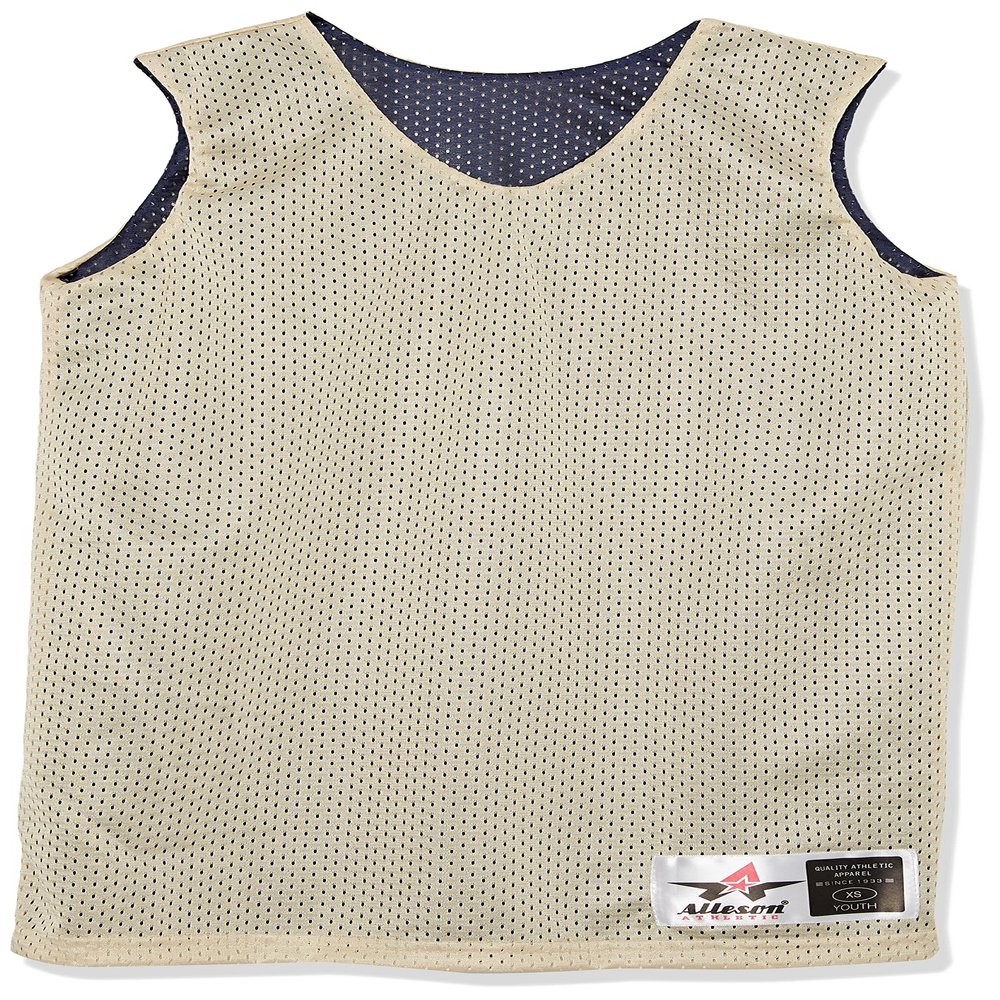 Alleson Athletic Unisex Child Reversible Tank Shirt, Vegas Gold/Navy, X-Small US