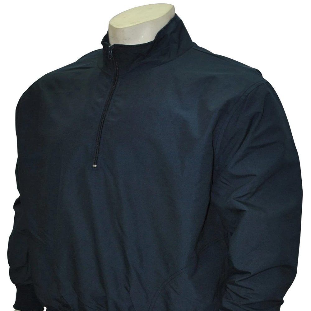 Smitty | BBS-321 | All Navy | Major League Style | Baseball Softball Water Resistant Microfiber Shell Pullover Umpire Jacket | Umpire's Choice! (Medium)