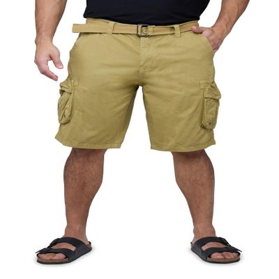 X RAY RAW X Mens Belted Cargo Short, 12.5" Inseam Cargo Shorts for Men, Hidden Snap Pocket - Khaki, Size 30