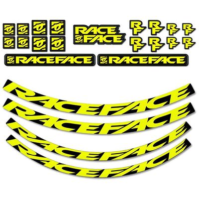 RaceFace Small Offset Rim Decal Kit, Neon Yellow (389C)