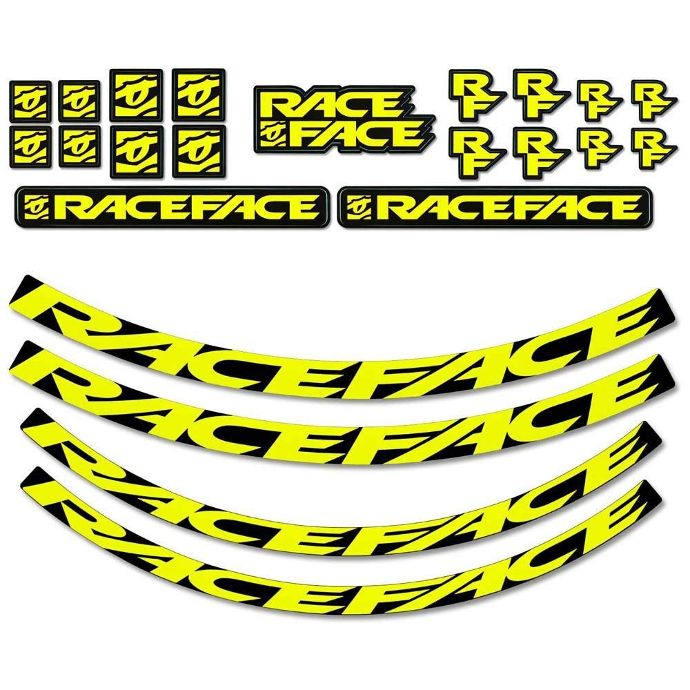 RaceFace Small Offset Rim Decal Kit, Neon Yellow (389C)