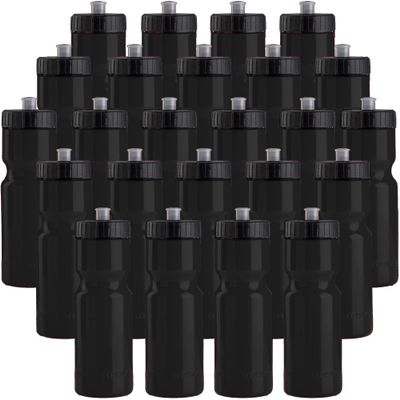 50 Strong Bulk Water Bottles 24-Pack 22 oz BPA-Free Sports Bottles with Easy-Open Pull Top Cap Made in USA Reusable & Top Rack Dishwasher Safe Brand