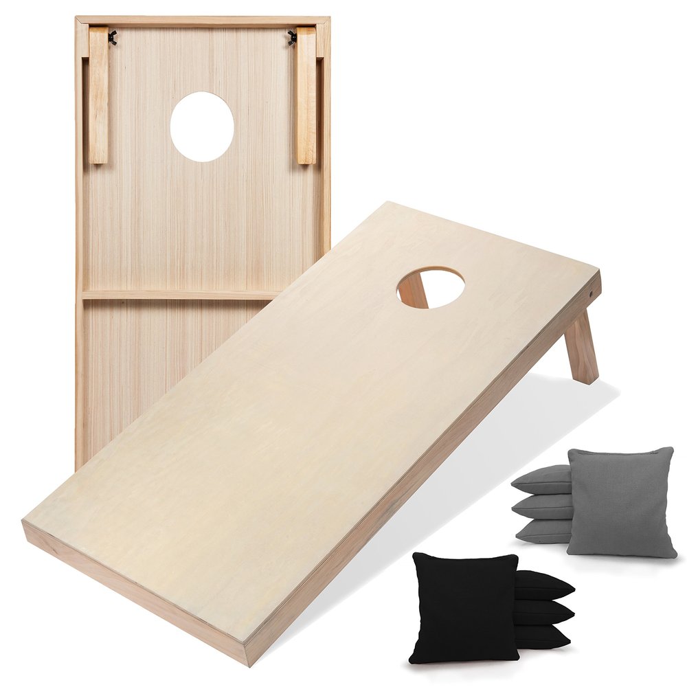 Tailgating Pros Premium Cornhole Game - Regulation or Tailgating Size Corn Hole Boards w/Corn Filled Bags & Optional LED Lights