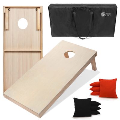 Tailgating Pros Premium Cornhole Game - Regulation or Tailgating Size Corn Hole Boards w/Corn Filled Bean Bags & Optional LED Lights