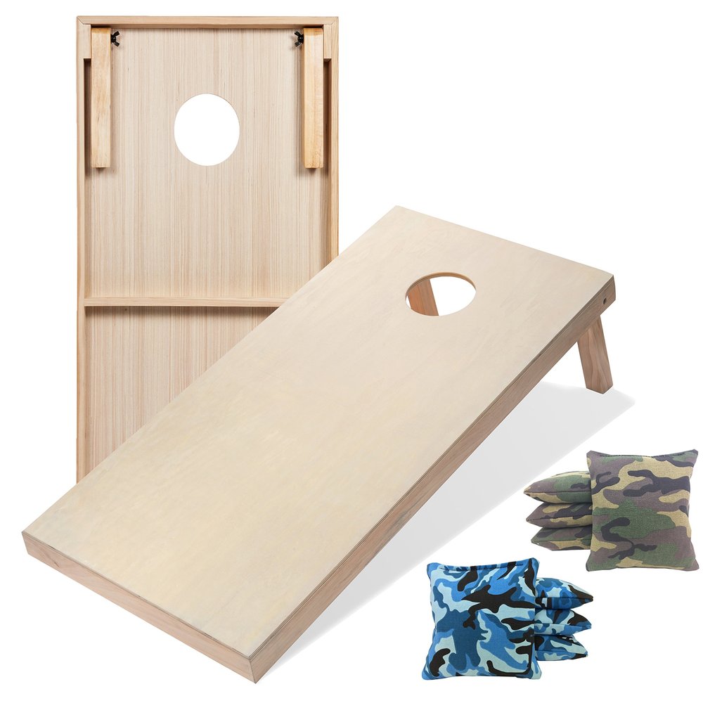 Tailgating Pros Premium Cornhole Game - Regulation or Tailgating Size Corn Hole Boards w/Corn Filled Bags & Optional LED Lights