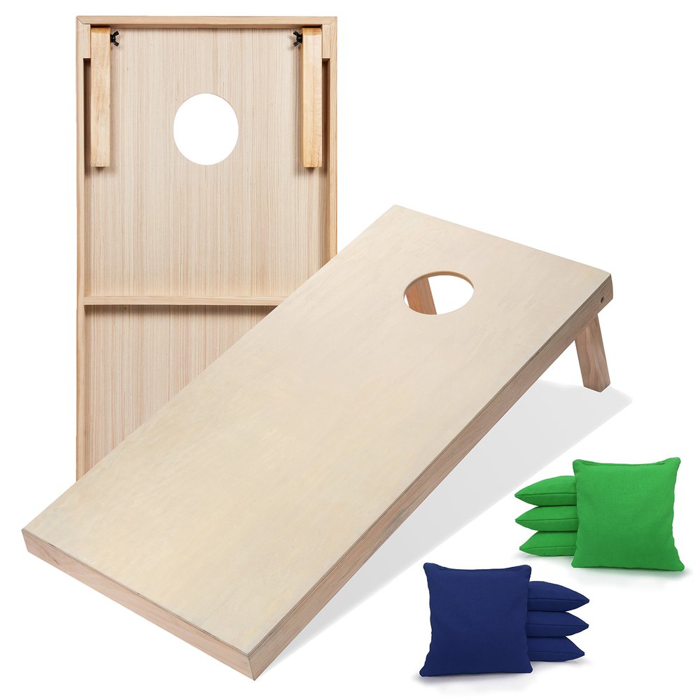 Tailgating Pros Premium Cornhole Game - Regulation or Tailgating Size Corn Hole Boards w/Corn Filled Bags & Optional LED Lights