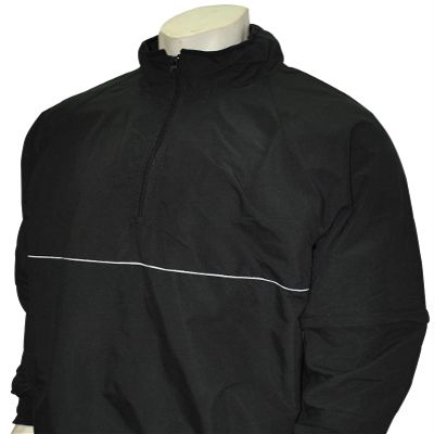 Smitty | BBS-323 | Convertible Half-Sleeve Baseball Softball Umpire Jacket | Baseball Official's Choice! (Black w/Black, White Trim, 2XL)