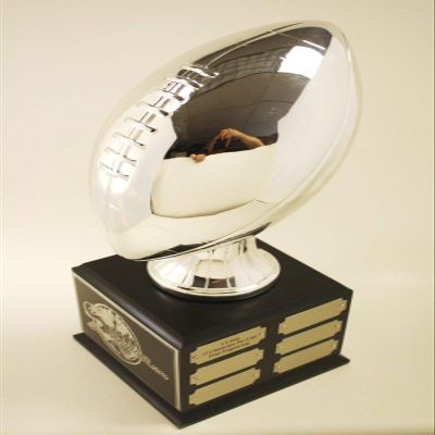 Shiny Silver Fantasy Football Trophy 12 Year Perpetual- Free Engraving