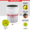 PowerNet Recreation Softball Bundle, Padded Softball Bucket with 18 12-Inch Practice Balls, Portable Pitching & Batting Practice Equipment Balls view 3
