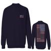 VICES AND VIRTUESS 0140. Fitness Workout US America Patriotic Flags Proud American Gym wear Men's Crewneck Sweatshirt (Navy Large) view 1